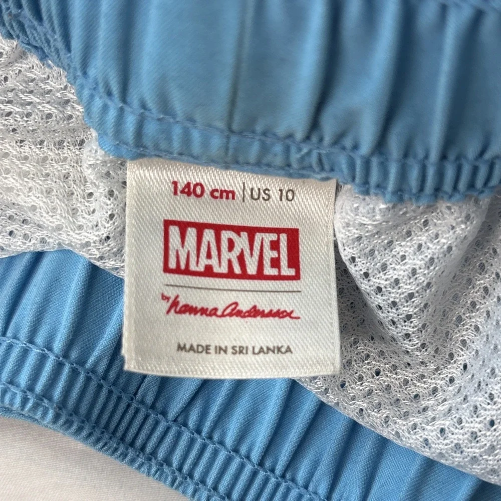 Hanna Andersson Spider-Man Boys Swim Trunks Sz 140 / 10 Marvel Blue Bathing Suit